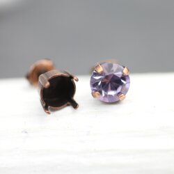 Stud Earring setting für 8 mm Chatons, Rivoli Swarovski Crystals