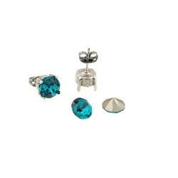 Stud Earring setting für 8 mm Chatons, Rivoli Swarovski Crystals