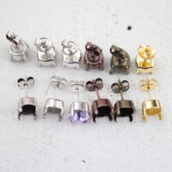 Ohrstecker Fassung für 8 mm Chatons, Rivoli Swarovski Stein