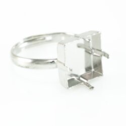 Ring setting for 12 mm Princess Square Swarovski Crystals