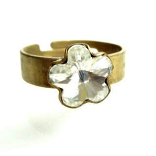 Ring Fassung fr 10 mm Flower Swarovski Stein