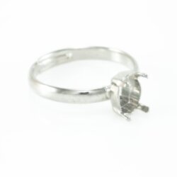 Ring setting for 8x6 mm Oval Swarovski Crystals