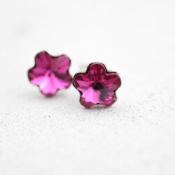 Stud Earring setting for 10 mm Flower Swarovski Crystals