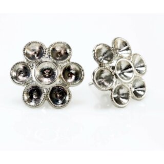 Stud Earring setting for 4 mm Chatons Swarovski Crystals