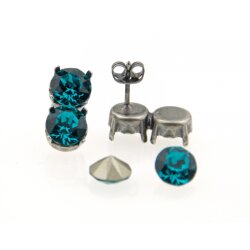 Stud Earring setting für 8 mm Chatons, Rivoli...