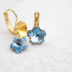 Earring setting for 10 mm Flower Swarovski Crystals