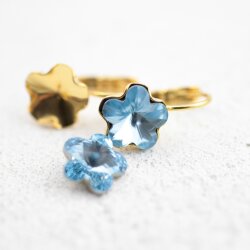 Earring setting for 10 mm Flower Swarovski Crystals