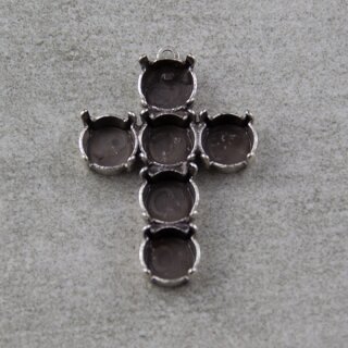 Kreuz Anhänger Fassung für 8 mm Chatons, Rivoli Swarovski Stein