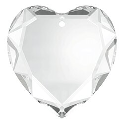 18 mm Flat Heart Pendant Swarovski Crystal