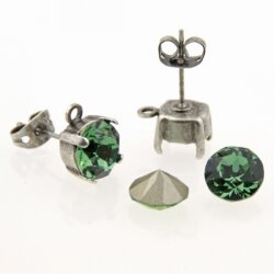 Stud Earring setting with Loop for 1088 or 1122, ss39 (8 mm)