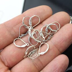 Sterling silver lever back ear hooks findings, Lever back 925 Sterling Silver Ear Wires, earrings findings for jewelry making, 1 pair