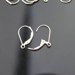 Sterling silver lever back ear hooks findings, Lever back 925 Sterling Silver Ear Wires, earrings findings for jewelry making, 1 pair
