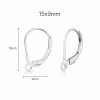 Sterling silver lever back ear hooks findings, Lever back 925 Sterling Silver Ear Wires, earrings findings for jewelry making, 1 pair