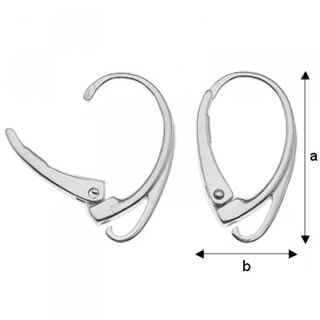 17,7x10,2 mm leverback  925 Silver