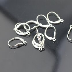 Sterling Silver Sea Shell Lever back 925 Sterling Silver Ear Wires, earrings findings for jewelry making, lever back ear hooks 1 pair