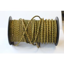 1 m Gold, braided Leather 4 mm