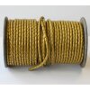 1 m Gold, braided Leather 4 mm