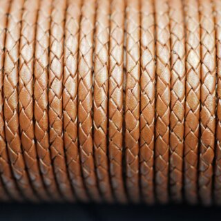 1 m Copper, braided Leather 4 mm