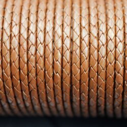 1 m Copper, braided Leather 4 mm