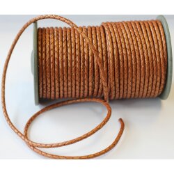 1 m Copper, braided Leather 4 mm