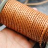 1 m Copper, braided Leather 4 mm