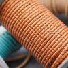 1 m Copper, braided Leather 4 mm