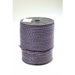 1 m dark purple, braided Leather 4 mm
