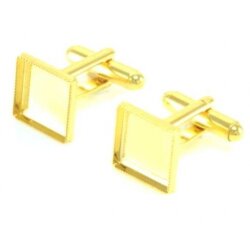 Cufflink setting for 12 mm Chessboard Flatback Swarovski...