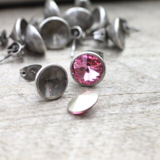 Ohrstecker Fassung fr 8 mm Rivoli Swarovski Stein