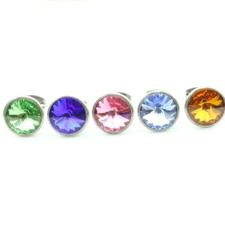 Ohrstecker Fassung fr 8 mm Rivoli Swarovski Stein