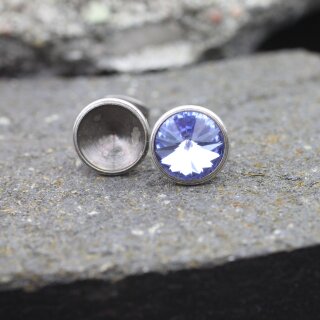 Ohrstecker Fassung fr 8 mm Rivoli Swarovski Stein