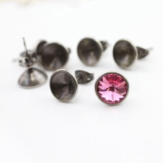 Ohrstecker Fassung fr 8 mm Rivoli Swarovski Stein