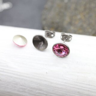 Ohrstecker Fassung fr 8 mm Rivoli Swarovski Stein