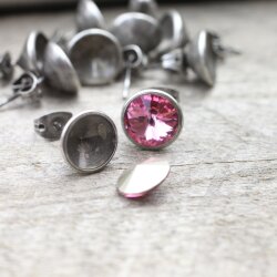 Stud Earring setting for 8 mm Rivoli Swarovski Crystals