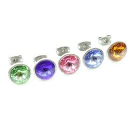 Stud Earring setting for 8 mm Rivoli Swarovski Crystals