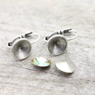 Ohrring Fassung fr 8 mm Rivoli Swarovski Stein
