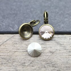 Earring setting for 8 mm Rivoli Swarovski Crystals