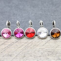 Earring setting for 8 mm Rivoli Swarovski Crystals