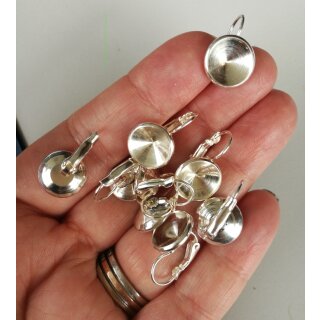 Ohrring Fassung fr 10 mm Rivoli Swarovski Kristalle