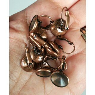 Ohrring Fassung fr 10 mm Rivoli Swarovski Kristalle