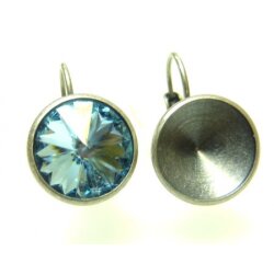 Earring setting for 12 mm Rivoli Swarovski Crystals