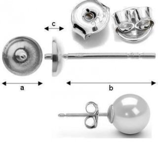 Ohrstecker 925 Silber für Swarovski Pearls 5810 6-8 mm