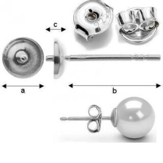 Ohrstecker 925 Silber fr Swarovski Pearls 5810 6-8 mm