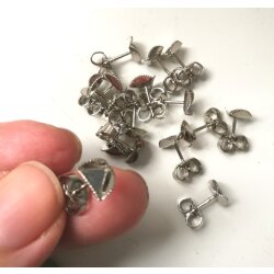 Stud Earring setting for 6 mm Cube Swarovski Crystals