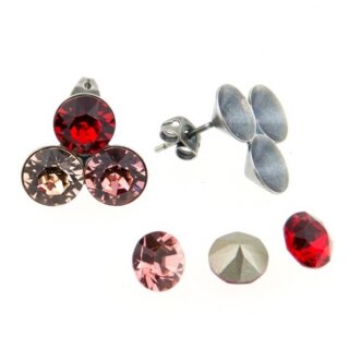 Stud Earring setting for 8 mm Chatons Swarovski Crystals