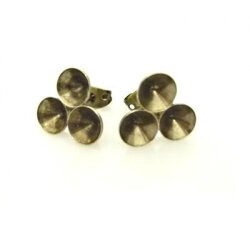 Stud Earring setting for 4 mm Chatons Swarovski Crystals