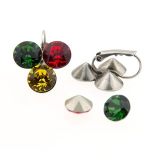 Ohrring Fassung fr 8 mm Chatons Swarovski Stein