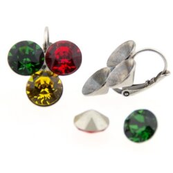 Earring setting for 8 mm Chatons Swarovski Crystals