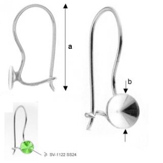 S19586 Earhook 925 Silber for Swarovski No. 1122, ss24 (5...