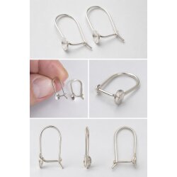 Earhook 925 Silver for Swarovski No. 1122, ss24 (5 mm)